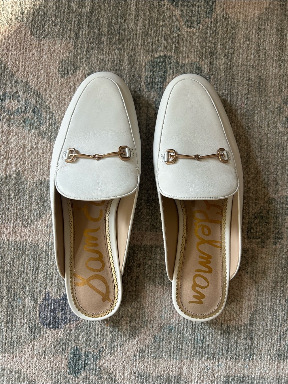 Sam Edelman White Leather Mule Loafers 7.5W